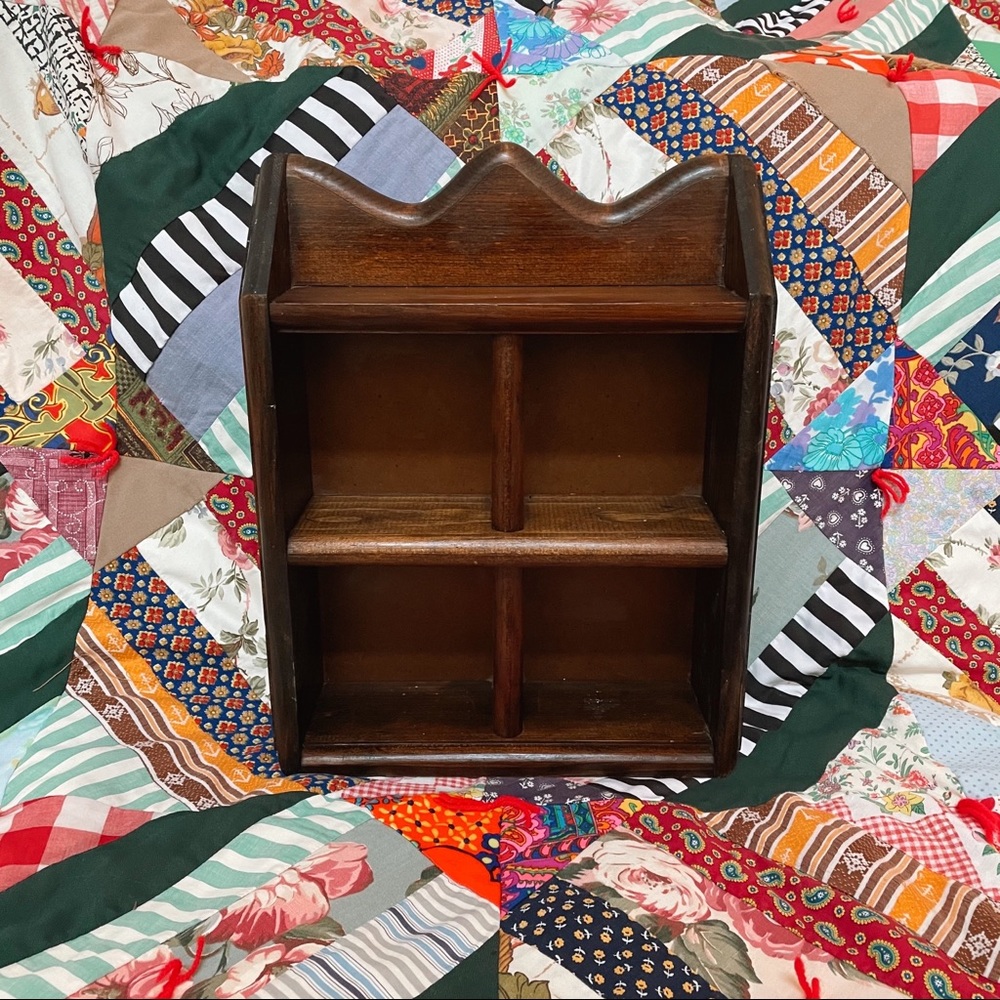 Vintage wooden wall shelf